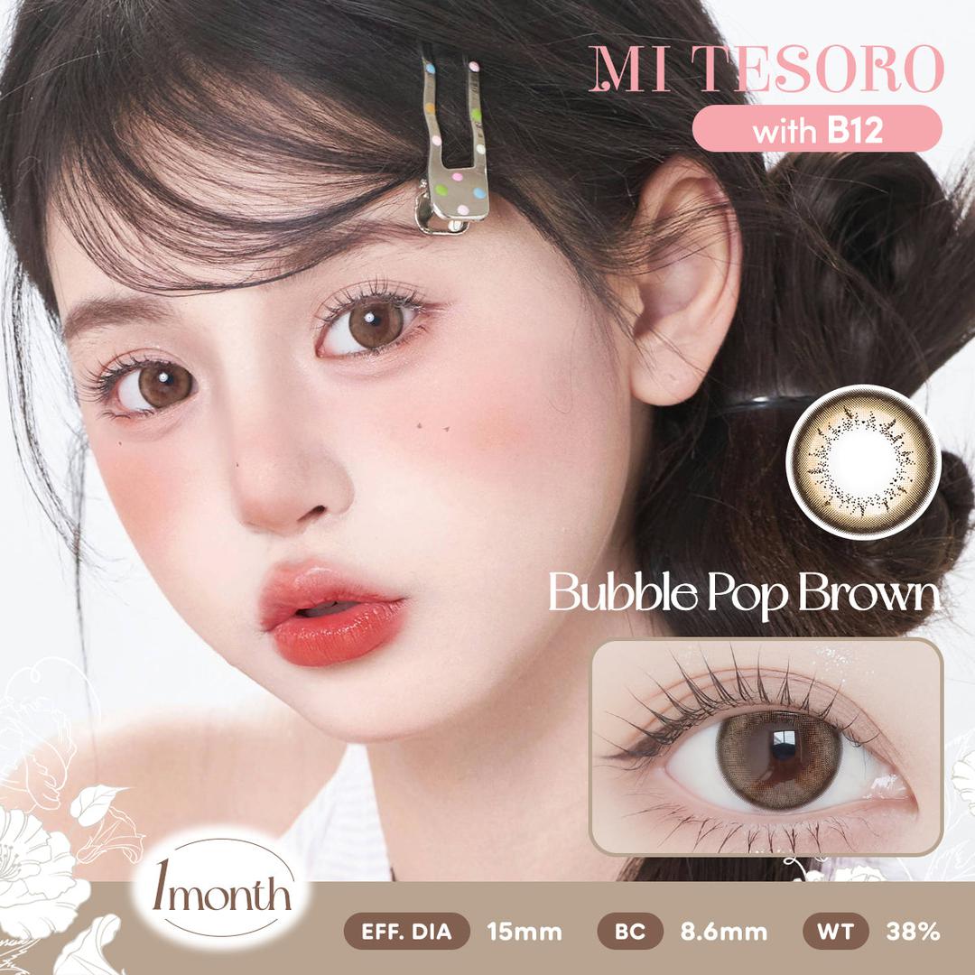 Bubble Pop Brown-Mi Tesoro Monthly Color Con 2pcs (Eff dia:14.5mm)