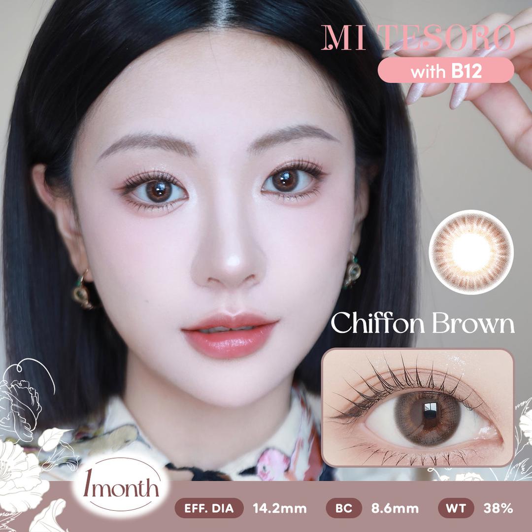 Chiffon Brown-Mi Tesoro Monthly Color Con 2pcs (Eff dia:14.2mm)