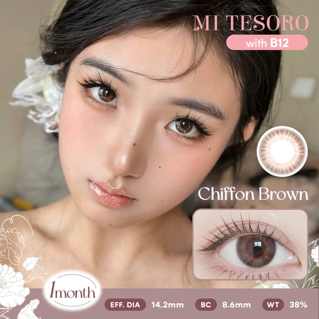 Chiffon Brown-Mi Tesoro Monthly Color Con 2pcs (Eff dia:14.2mm)