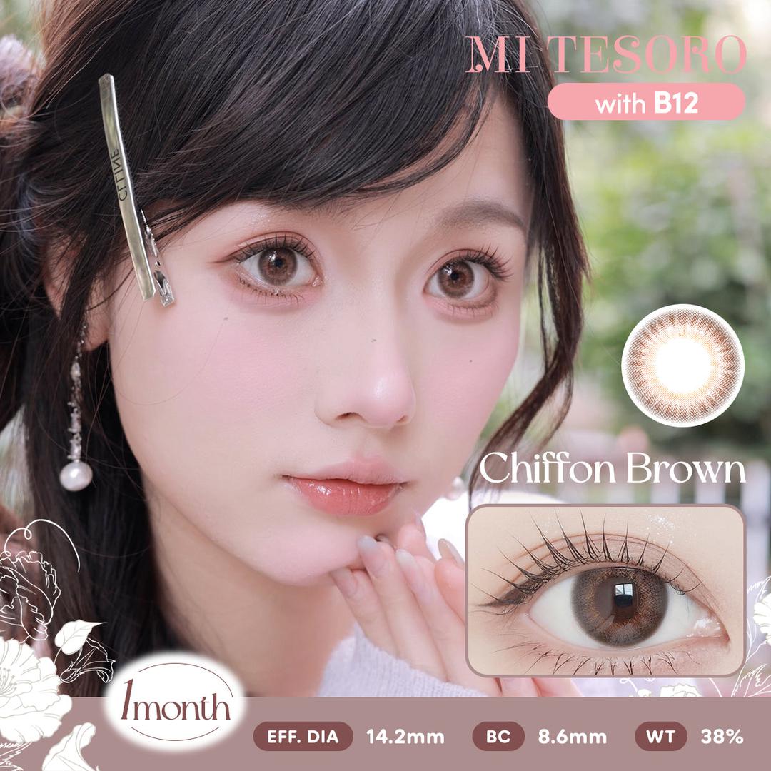 Chiffon Brown-Mi Tesoro Monthly Color Con 2pcs (Eff dia:14.2mm)