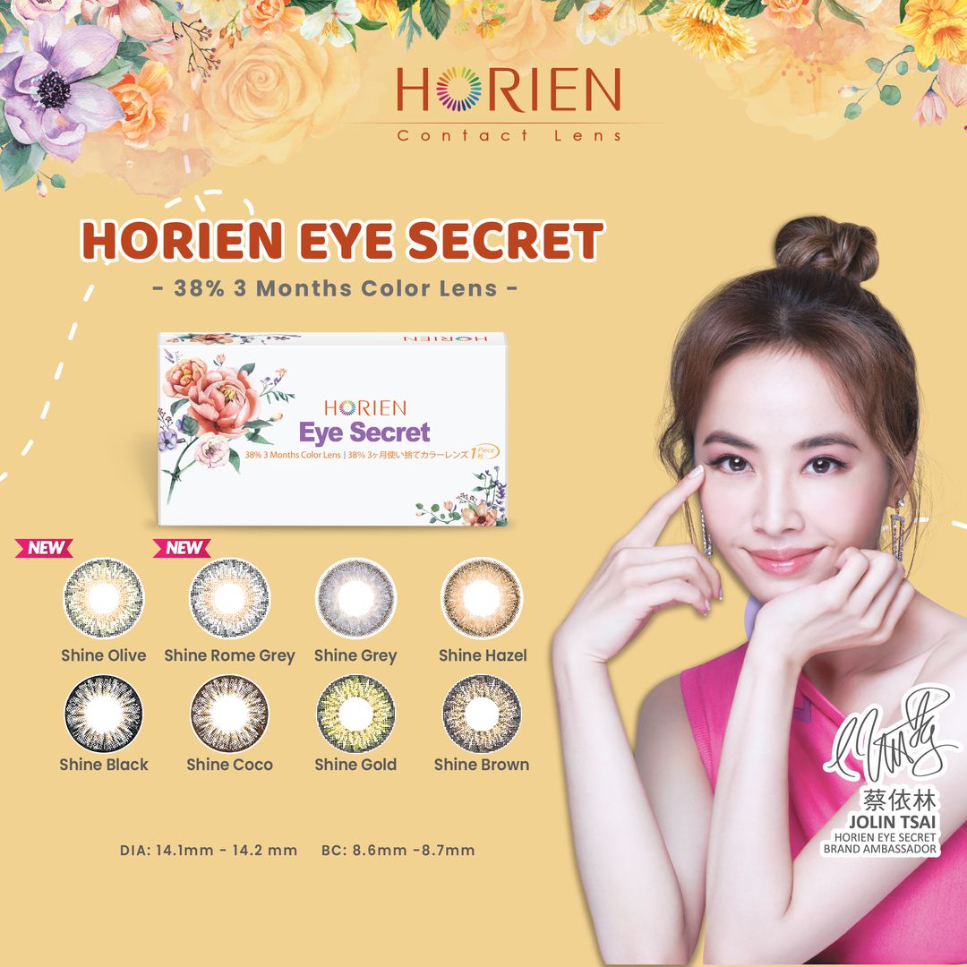 Shine Grey-Eye Secret 38% 3 Month Color Lens 2pcs (Eff dia:14.2mm)