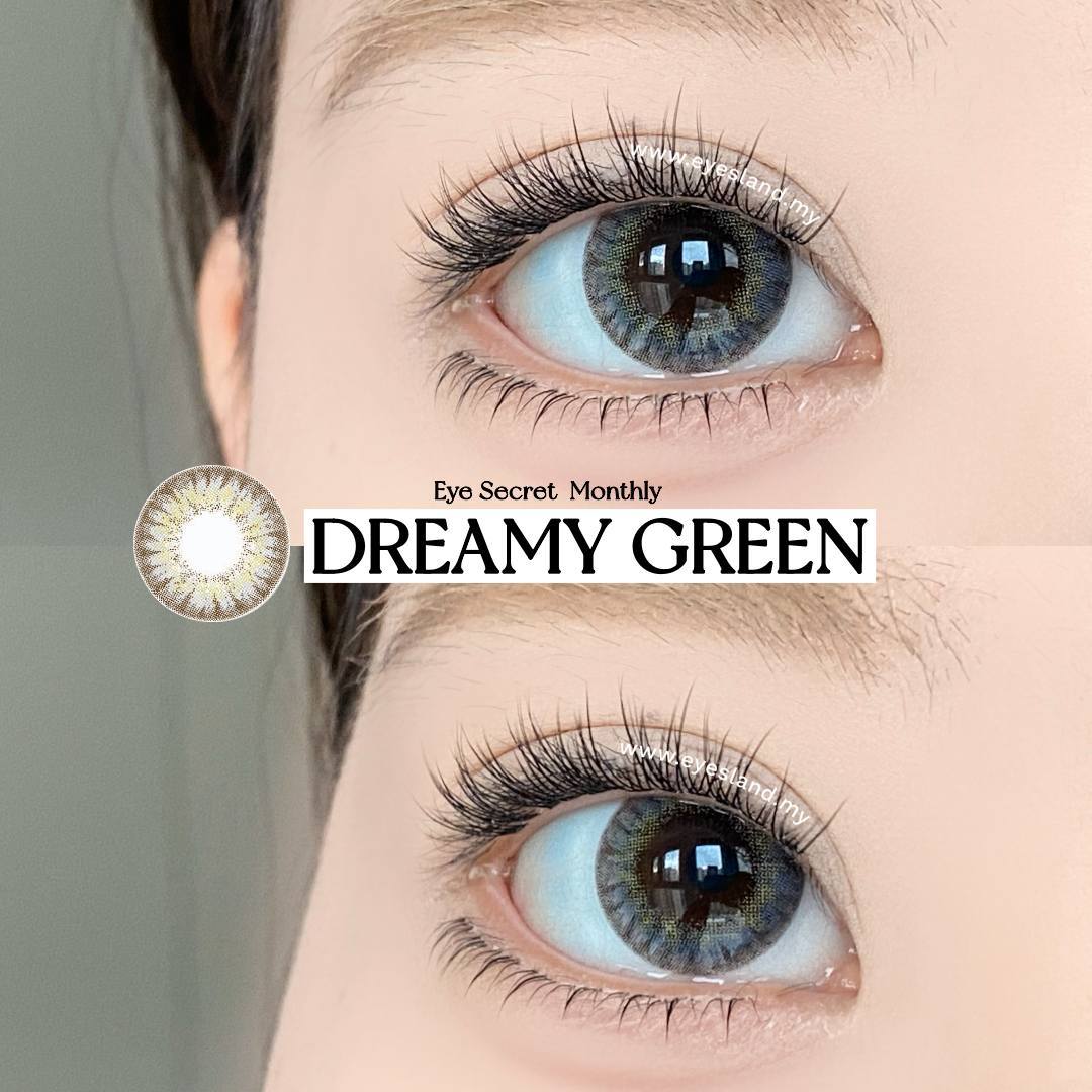 Dreamy Green-Eye Secret 38% Monthly Color Lens 2pcs (Eff dia:14.5mm)