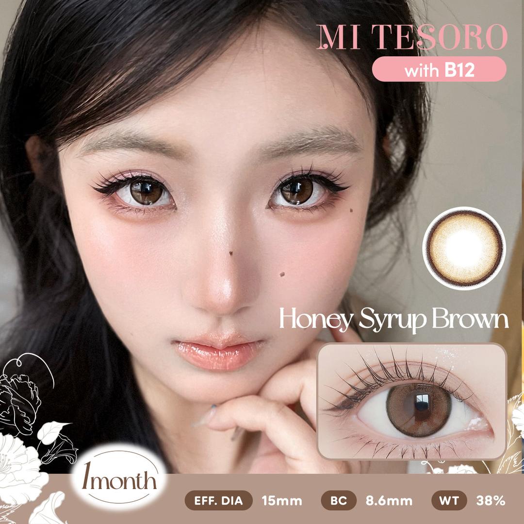 Honey Syrup Brown-Mi Tesoro Monthly Color Con 2pcs (Eff dia:15mm)