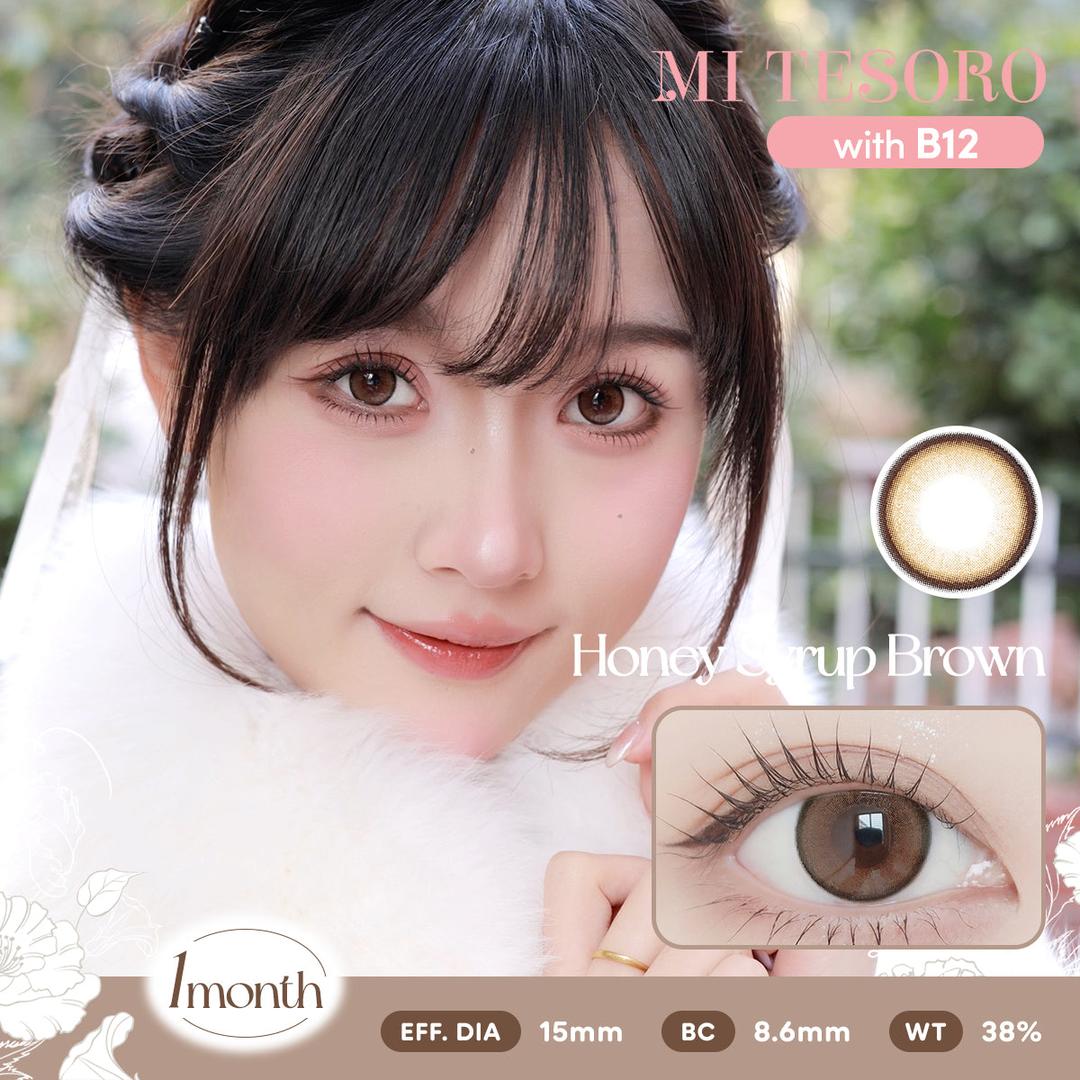 Honey Syrup Brown-Mi Tesoro Monthly Color Con 2pcs (Eff dia:15mm)