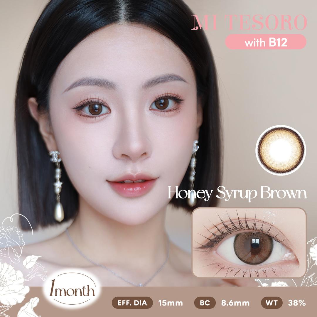 Honey Syrup Brown-Mi Tesoro Monthly Color Con 2pcs (Eff dia:15mm)
