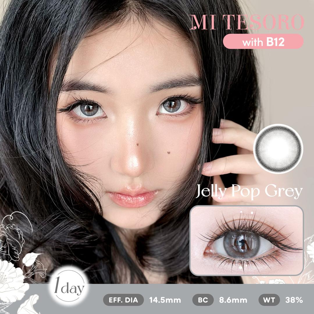 Jelly Pop Grey-Mi Tesoro 1 Day Color Con 10pcs (Eff dia:14.5mm)
