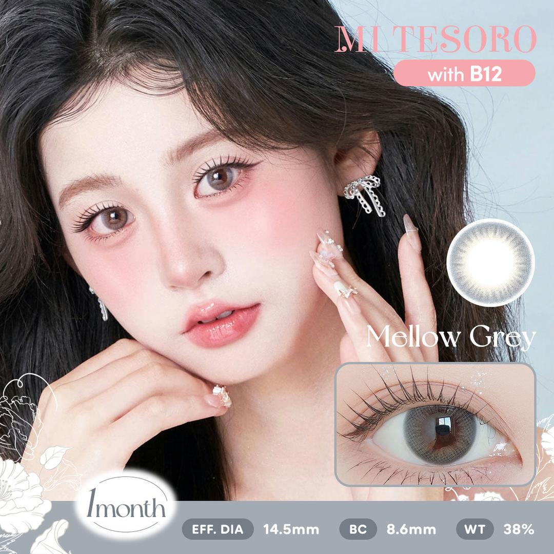 Mellow Grey-Mi Tesoro Monthly Color Con 2pcs (Eff dia:14.5mm)