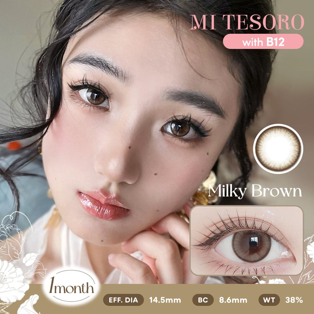 Milky Brown-Mi Tesoro Monthly Color Con 2pcs (Eff dia:14.5mm)