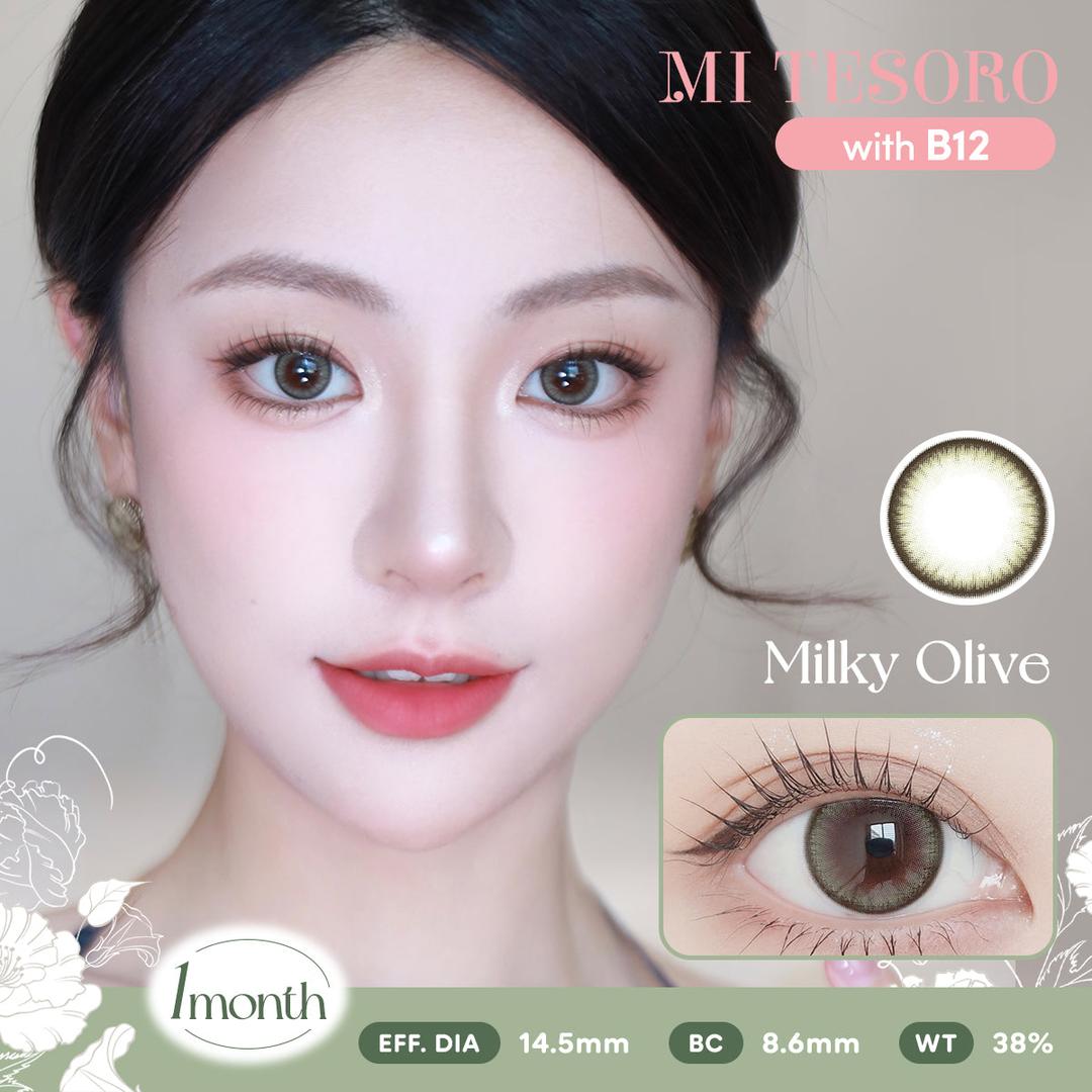 Milky Olive-Mi Tesoro Monthly Color Con 2pcs (Eff dia:14.5mm)