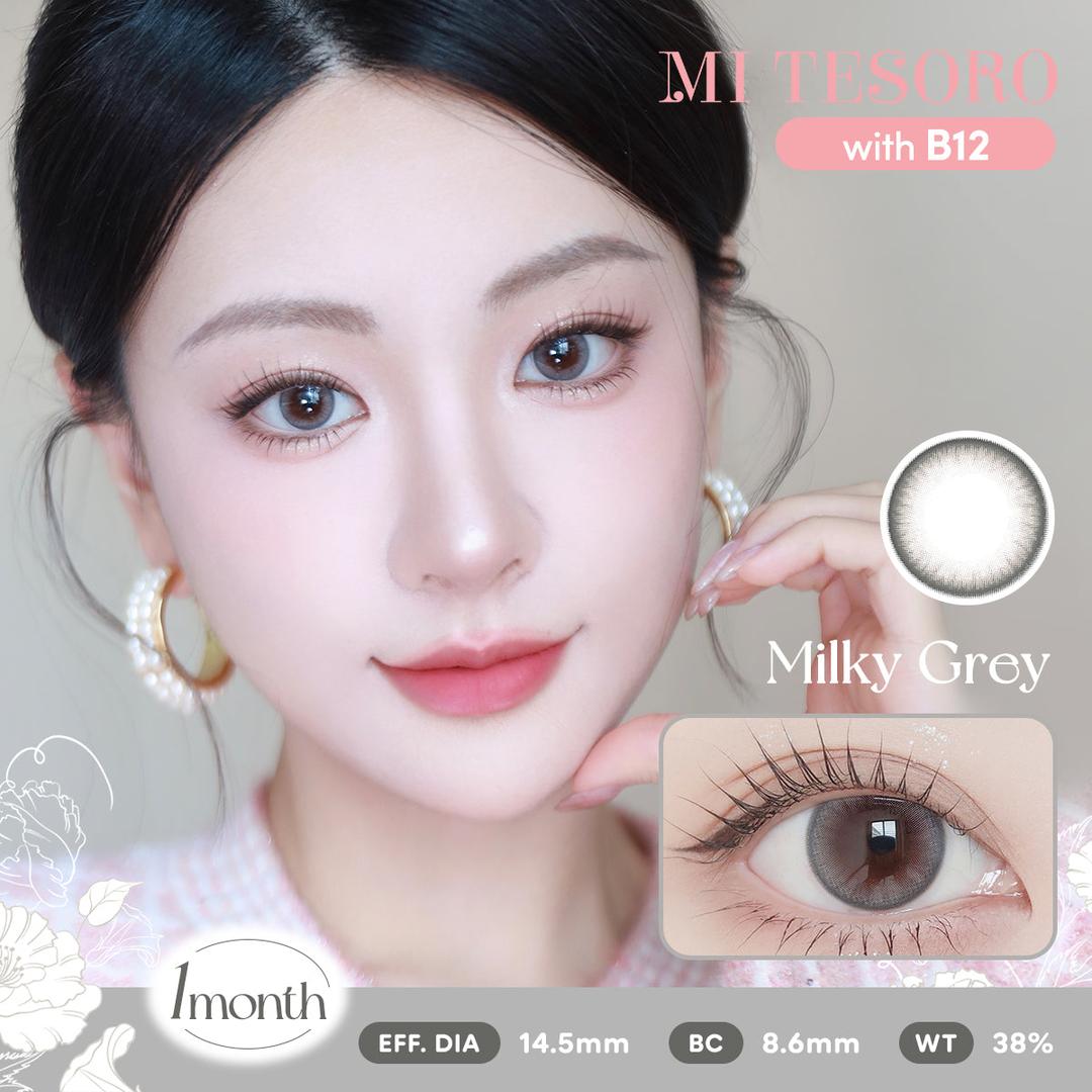 Milky Grey-Mi Tesoro Monthly Color Con 2pcs (Eff dia:14.5mm)