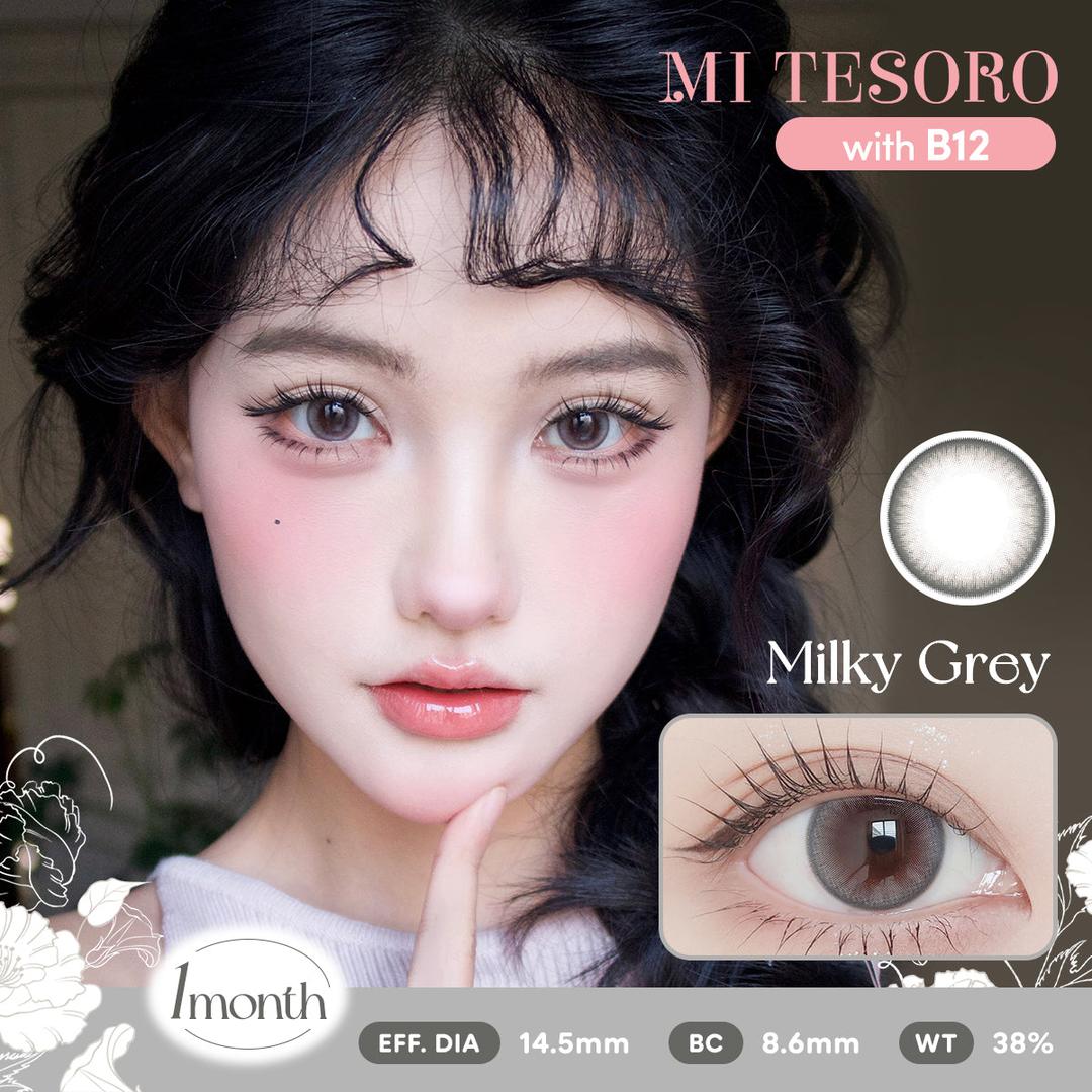 Milky Grey-Mi Tesoro Monthly Color Con 2pcs (Eff dia:14.5mm)