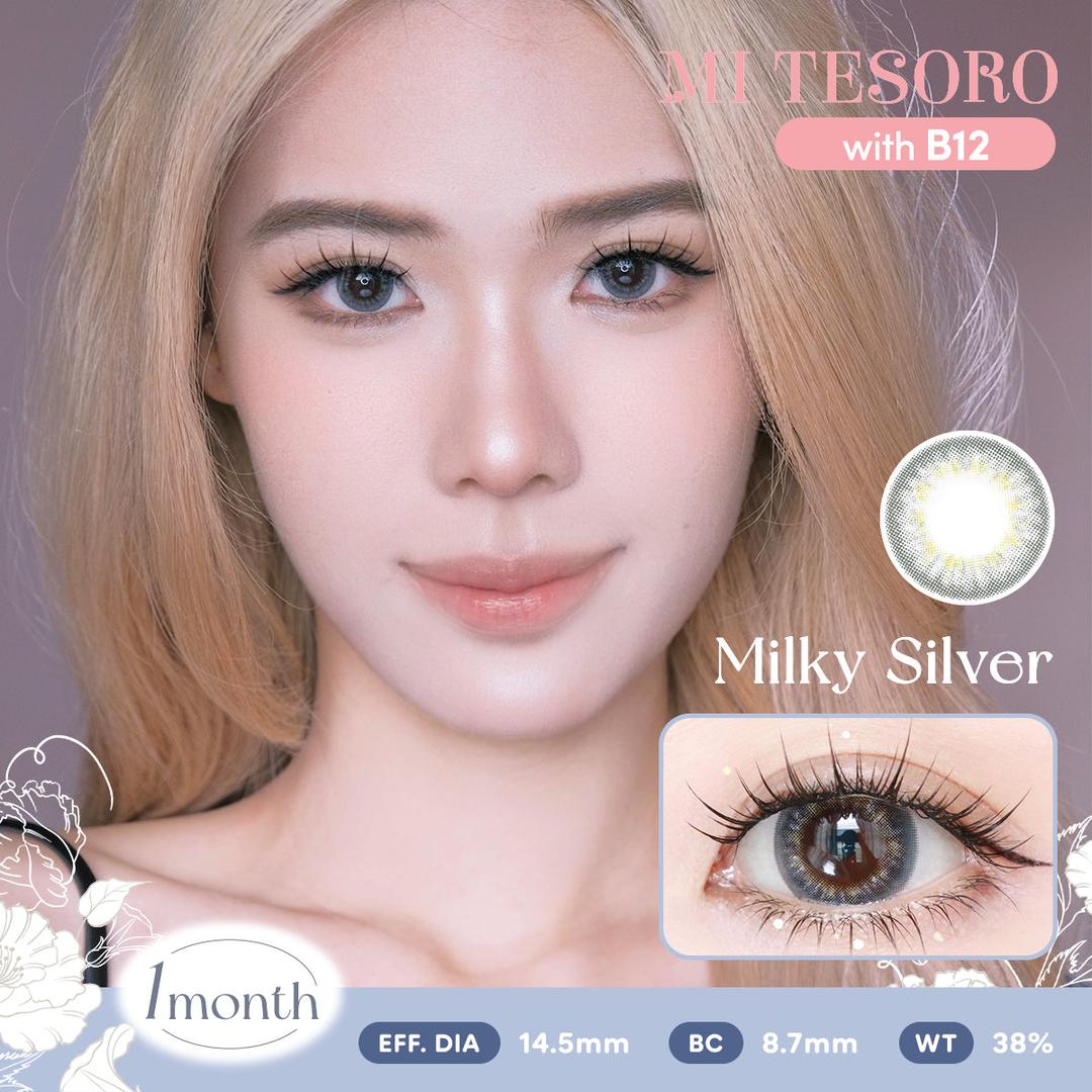 Milky Silver-Mi Tesoro Monthly Color Con 2pcs (Eff Dia:14.5mm)
