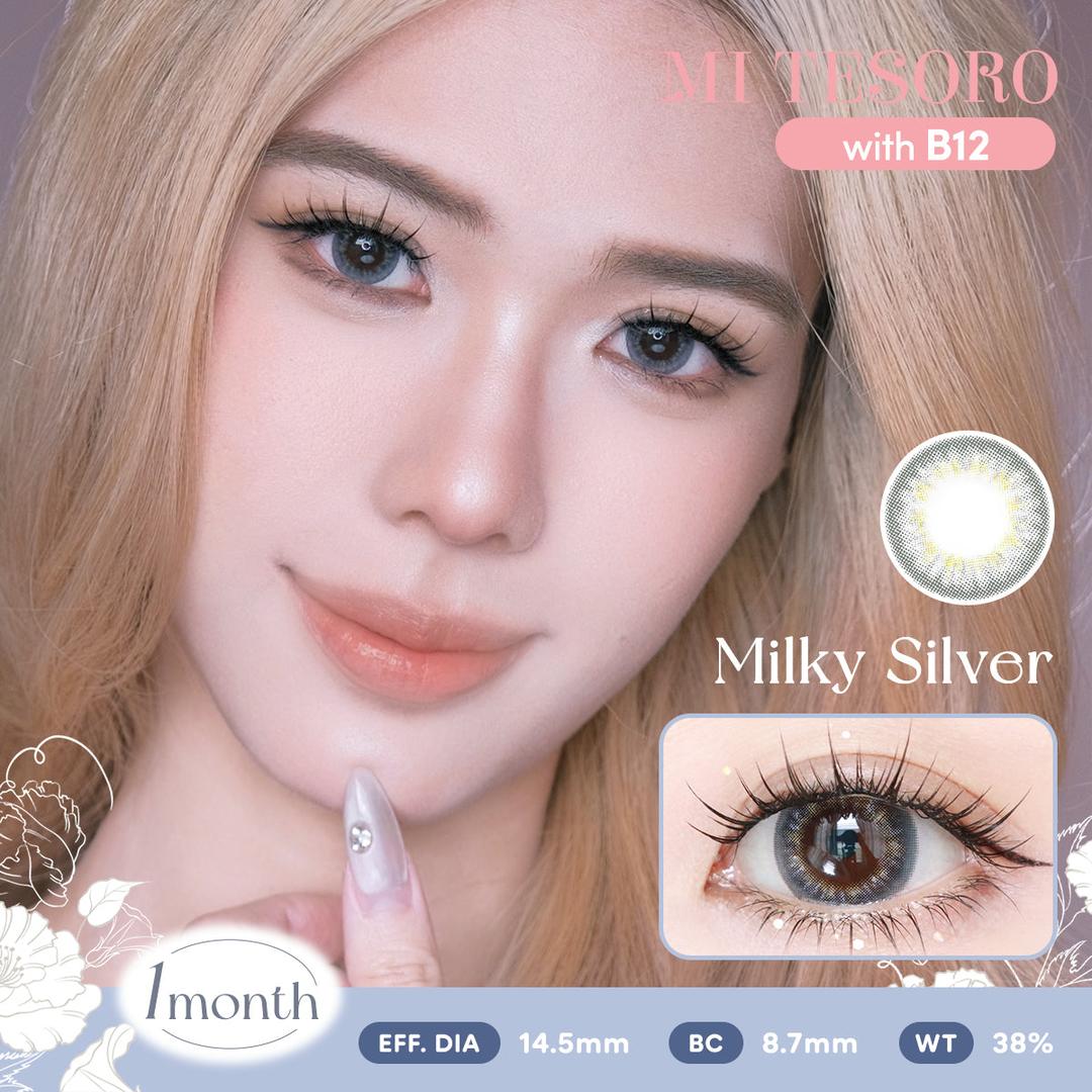 Milky Silver-Mi Tesoro Monthly Color Con 2pcs (Eff Dia:14.5mm)