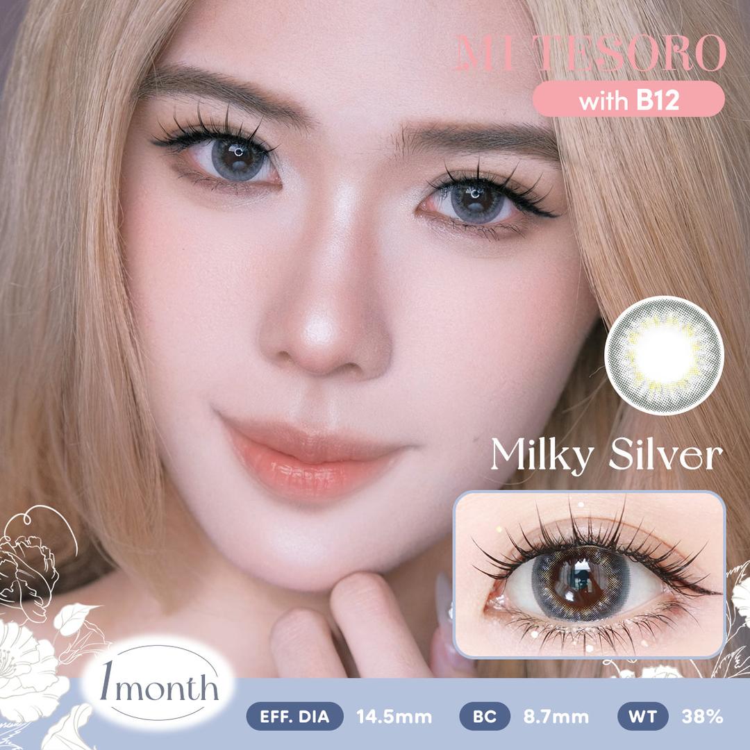 Milky Silver-Mi Tesoro Monthly Color Con 2pcs (Eff Dia:14.5mm)