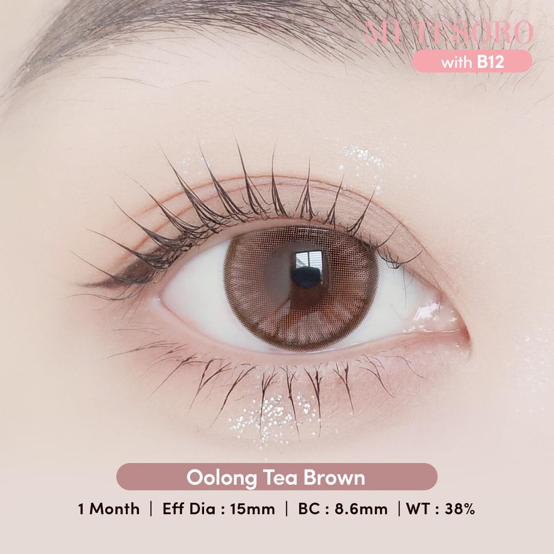 Oolong Tea Brown-Mi Tesoro Monthly Color Con 2pcs (Eff dia:15mm)
