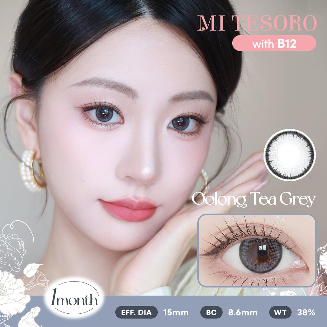 Oolong Tea Grey-Mi Tesoro Monthly Color Con 2pcs (Eff dia:15mm)