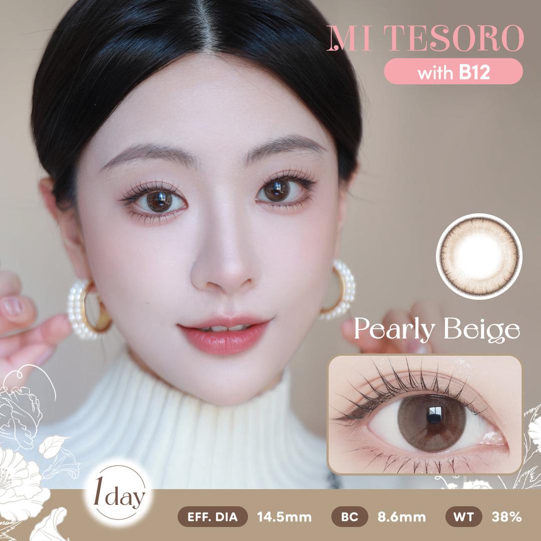 Pearly Beige-Mi Tesoro 1 Day Color Con 10pcs (Eff dia:14.5mm)