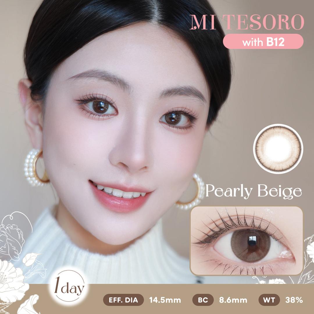 Pearly Beige-Mi Tesoro 1 Day Color Con 10pcs (Eff dia:14.5mm)