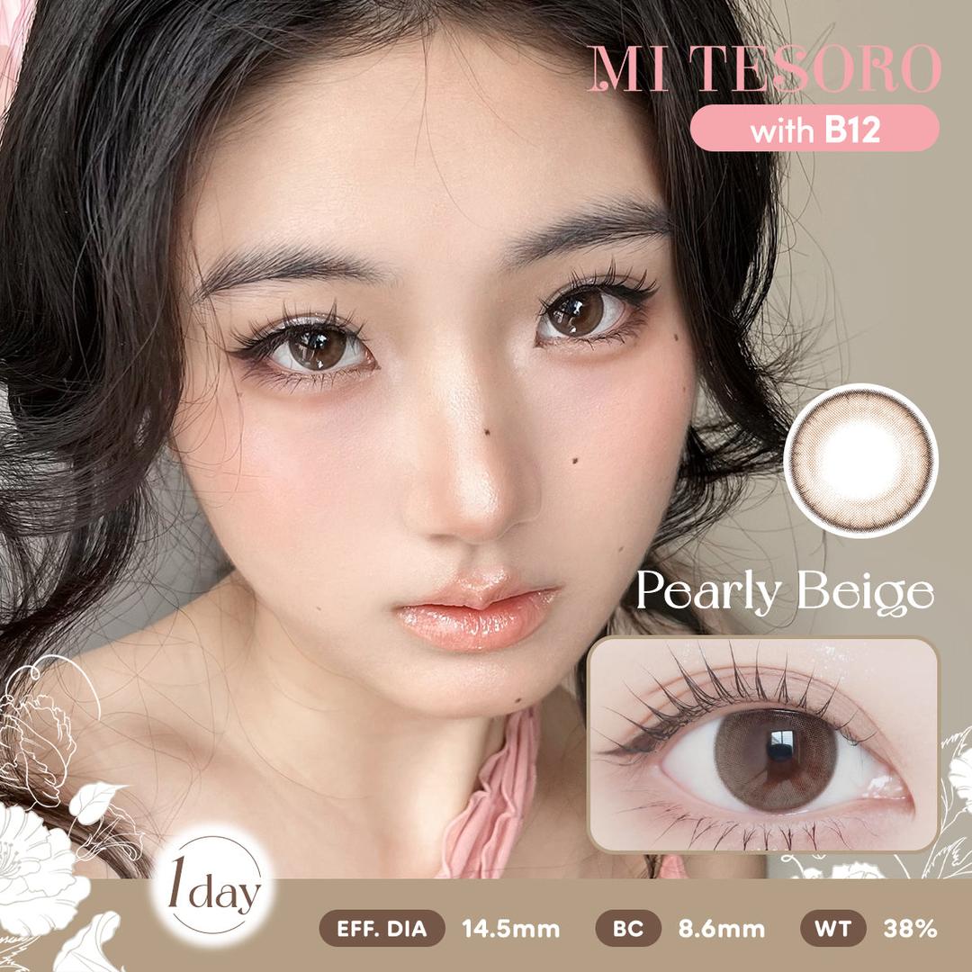 Pearly Beige-Mi Tesoro 1 Day Color Con 10pcs (Eff dia:14.5mm)