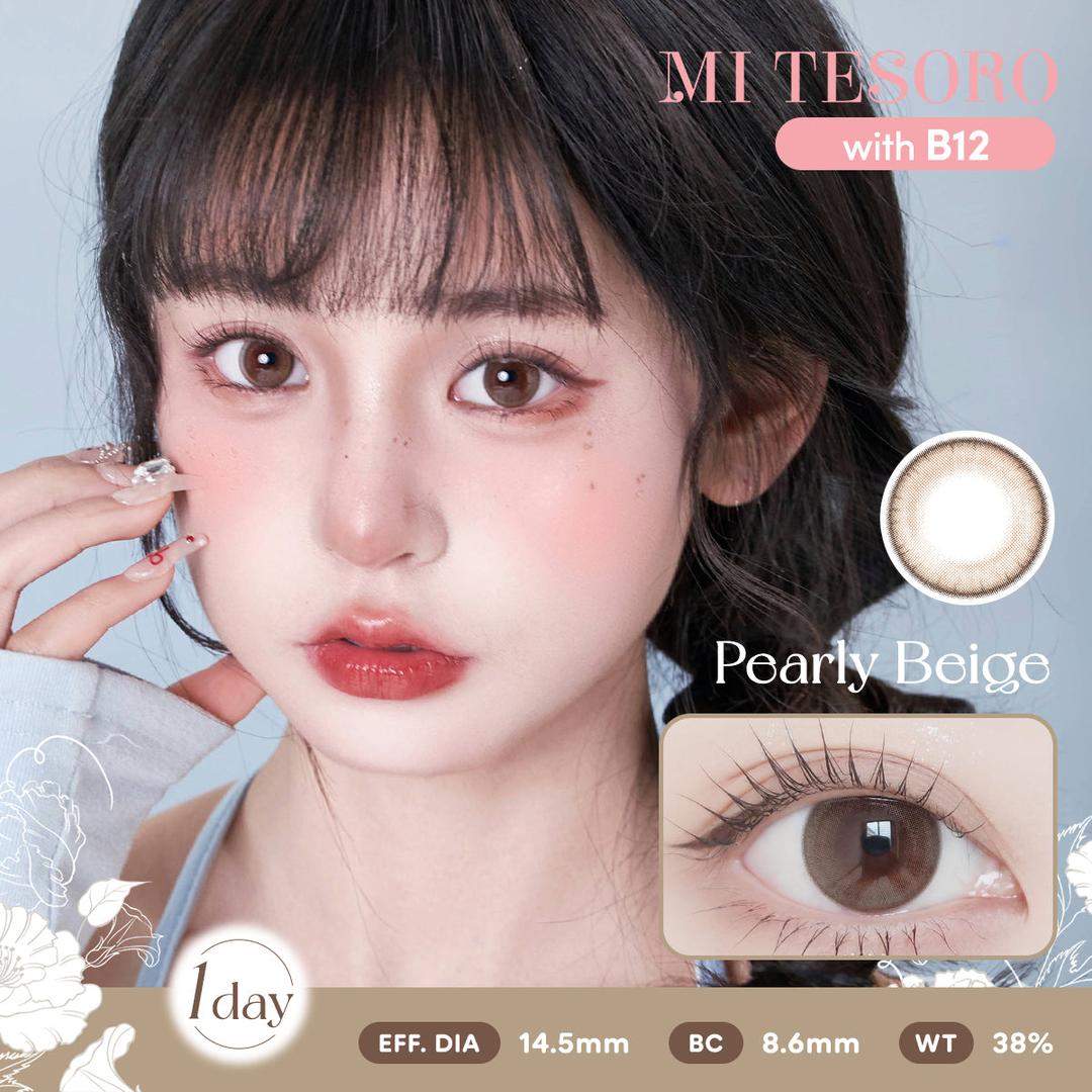 Pearly Beige-Mi Tesoro 1 Day Color Con 10pcs (Eff dia:14.5mm)