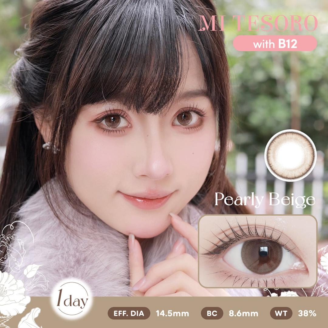 Pearly Beige-Mi Tesoro 1 Day Color Con 10pcs (Eff dia:14.5mm)
