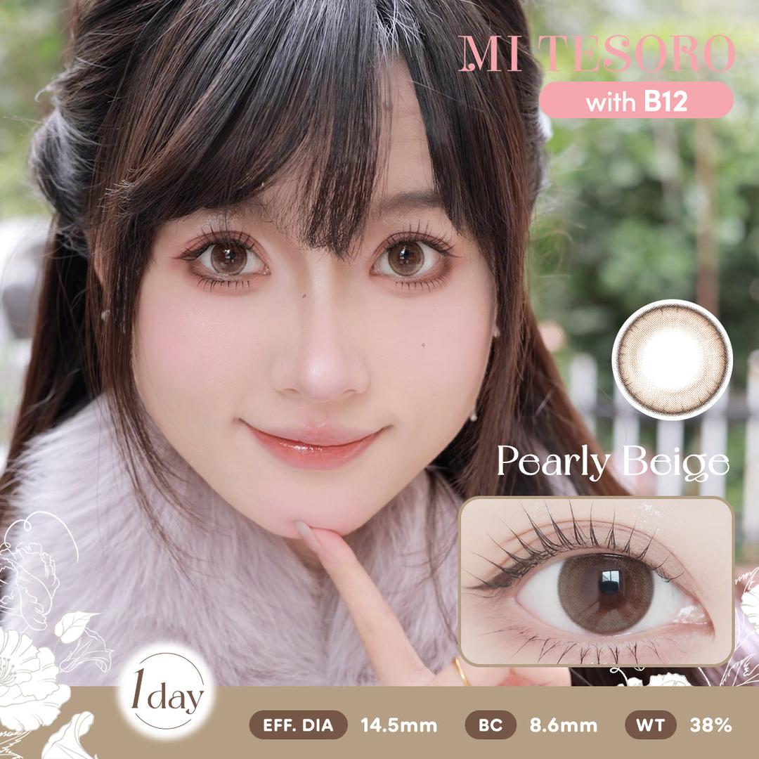 Pearly Beige-Mi Tesoro 1 Day Color Con 10pcs (Eff dia:14.5mm)