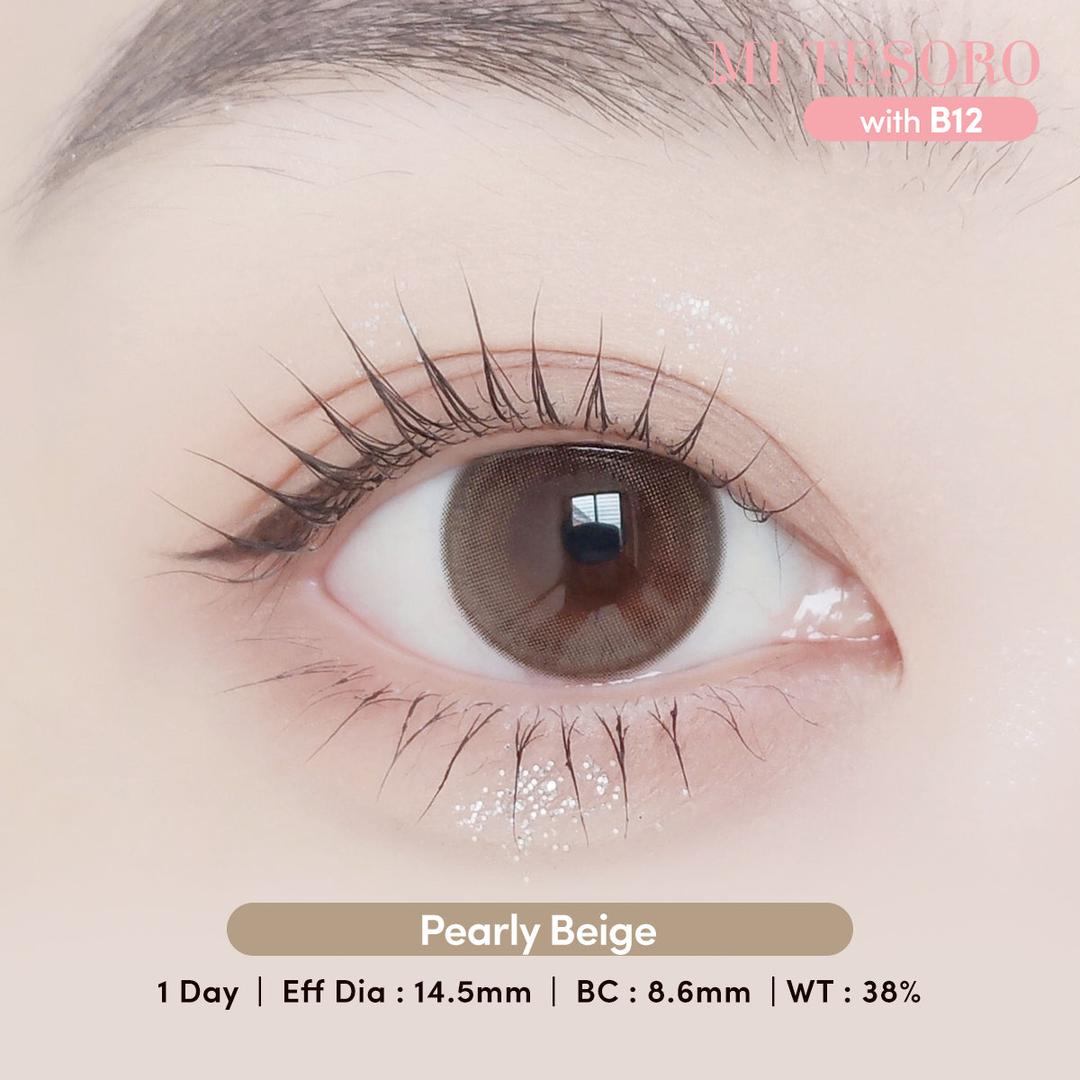 Pearly Beige-Mi Tesoro 1 Day Color Con 10pcs (Eff dia:14.5mm)