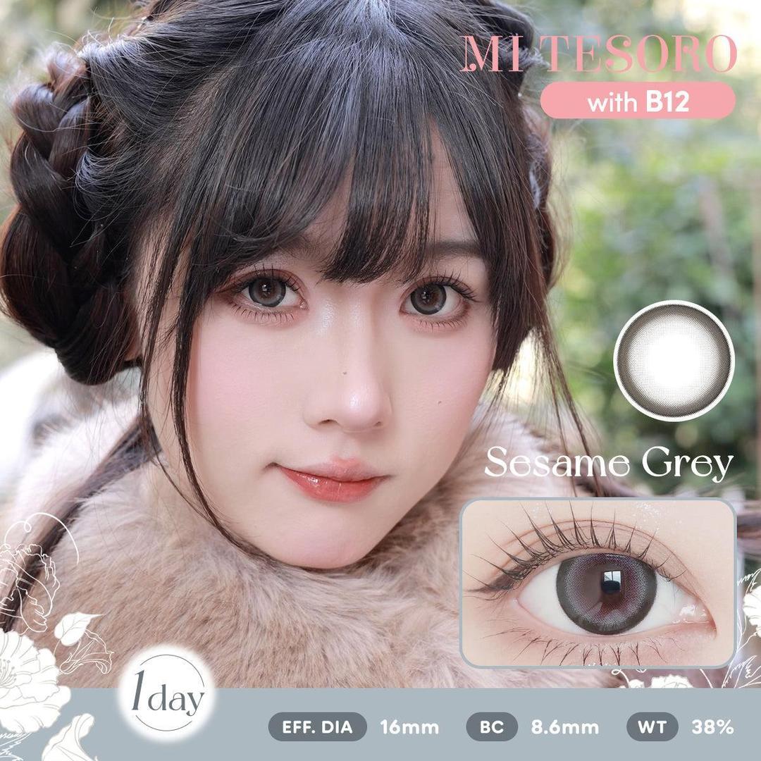 Sesame Grey-Mi Tesoro 1 Day Color Con 10pcs (Eff dia:16mm)