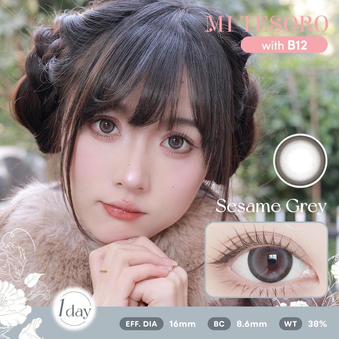 Sesame Grey-Mi Tesoro 1 Day Color Con 10pcs (Eff dia:16mm)