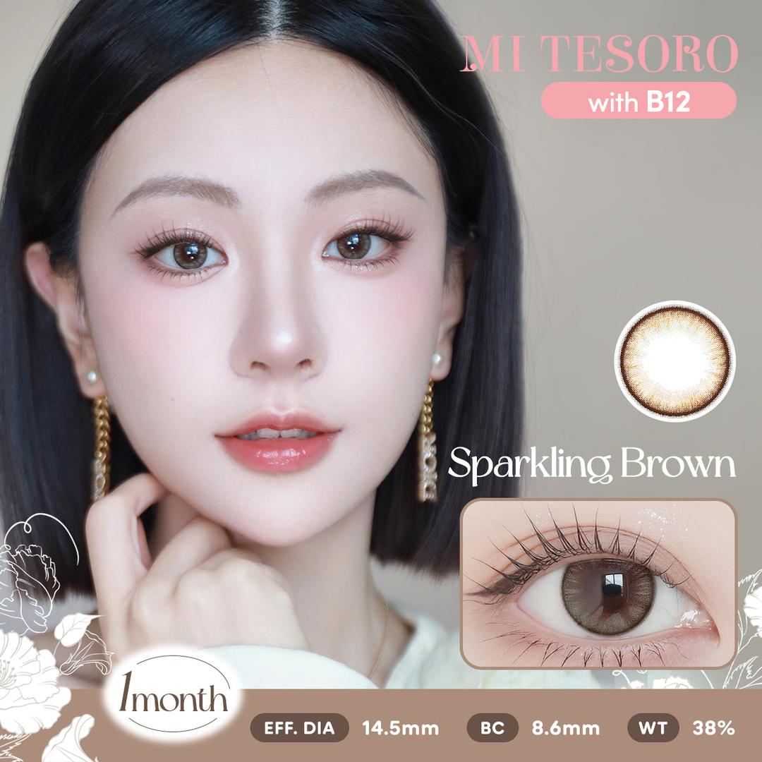 Sparkling Brown-Mi Tesoro Monthly Color Con 2pcs (Eff dia:14.5mm)