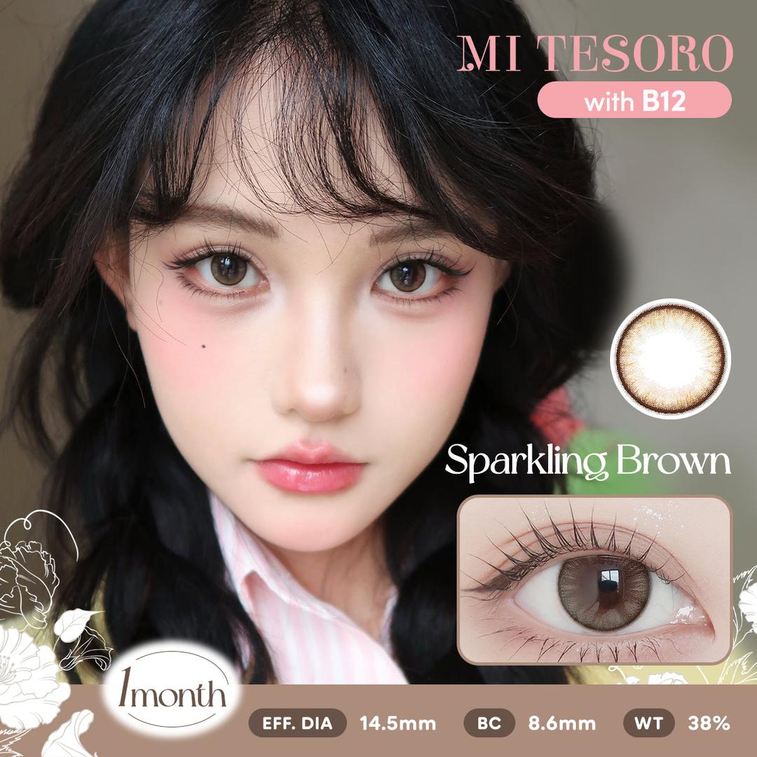 Sparkling Brown-Mi Tesoro Monthly Color Con 2pcs (Eff dia:14.5mm)