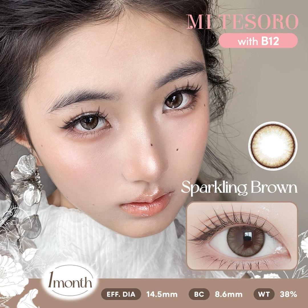 Sparkling Brown-Mi Tesoro Monthly Color Con 2pcs (Eff dia:14.5mm)
