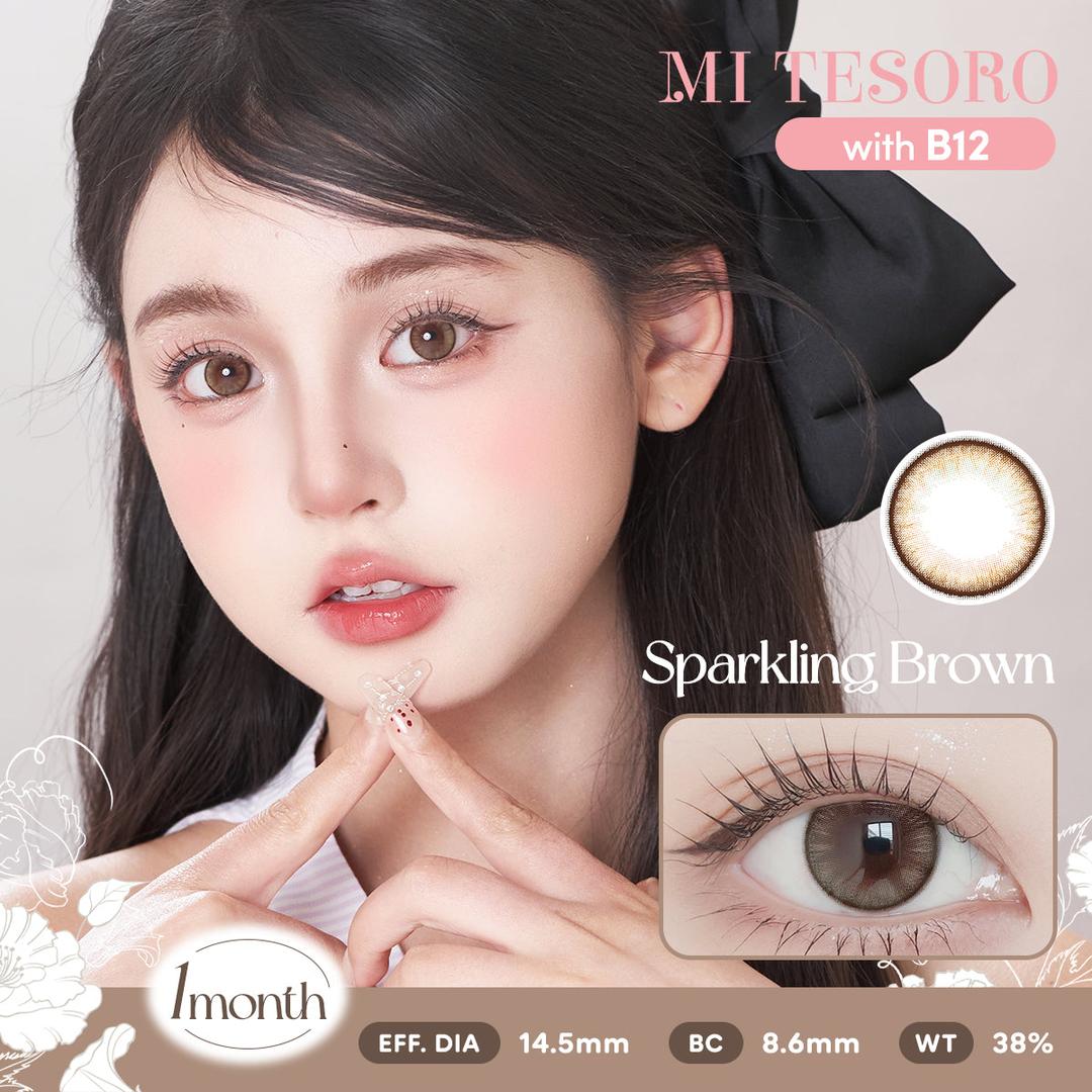 Sparkling Brown-Mi Tesoro Monthly Color Con 2pcs (Eff dia:14.5mm)