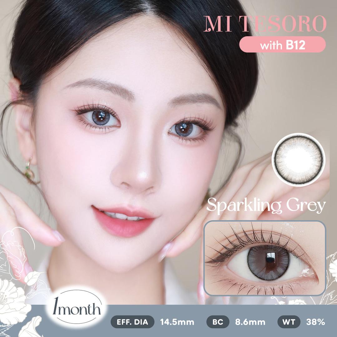 Sparkling Grey-Mi Tesoro Monthly Color Con 2pcs (Eff dia:14.5mm)