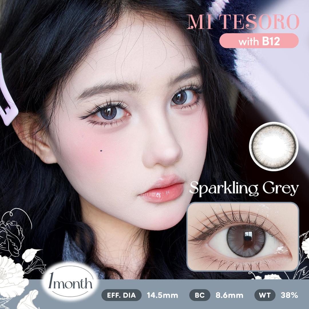 Sparkling Grey-Mi Tesoro Monthly Color Con 2pcs (Eff dia:14.5mm)