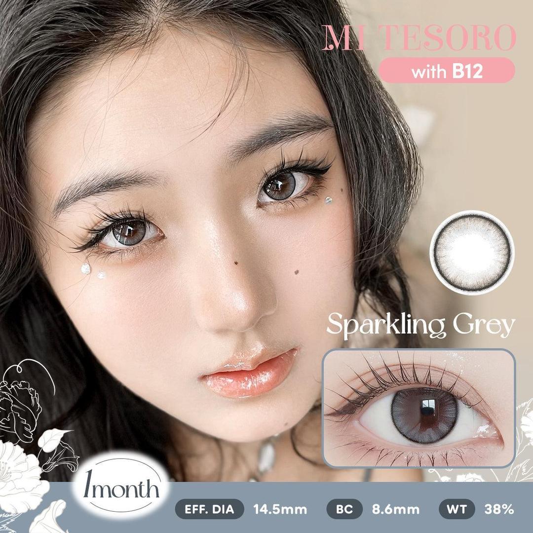 Sparkling Grey-Mi Tesoro Monthly Color Con 2pcs (Eff dia:14.5mm)