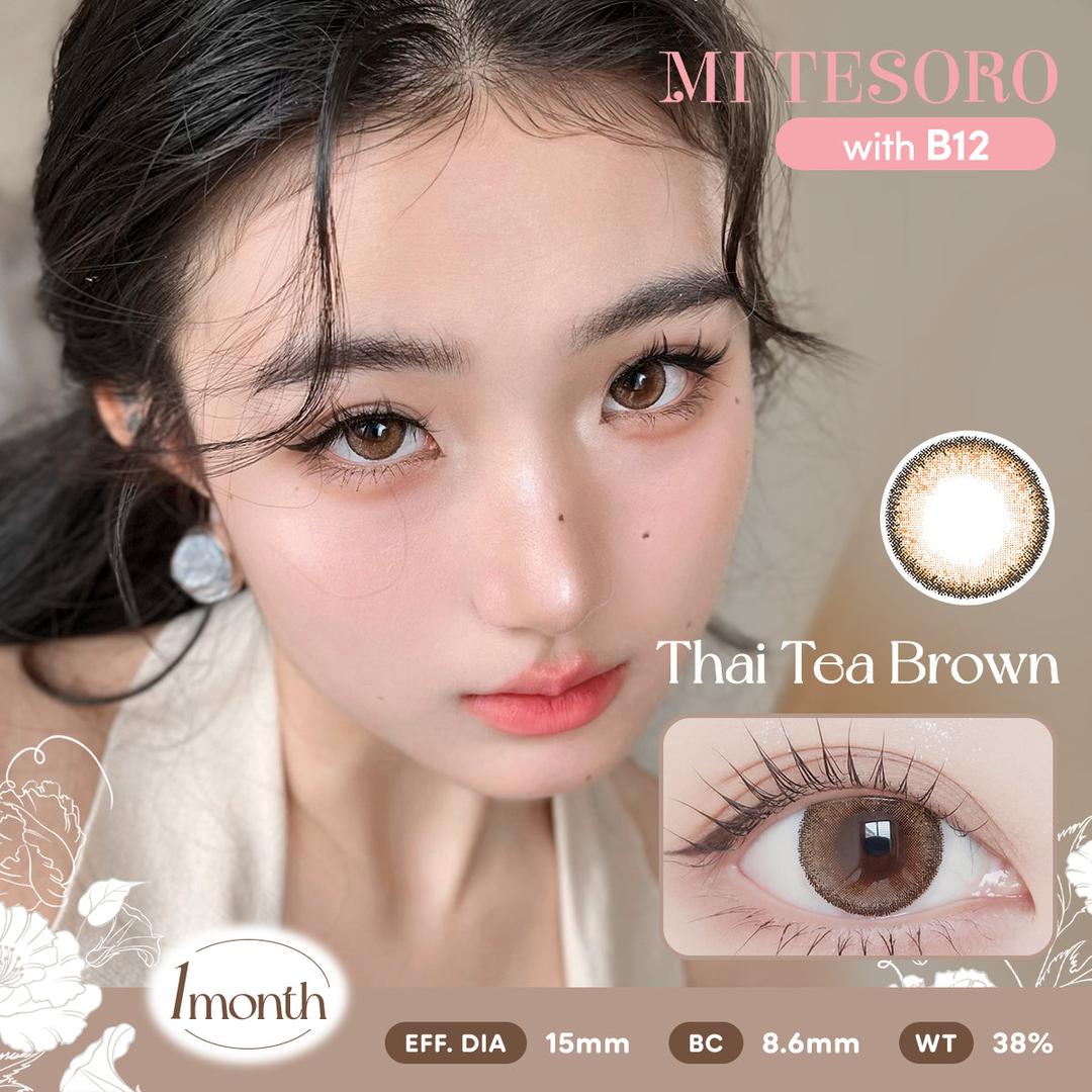 Thai Tea Brown-Mi Tesoro Monthly Color Con 2pcs (Eff dia:15mm)
