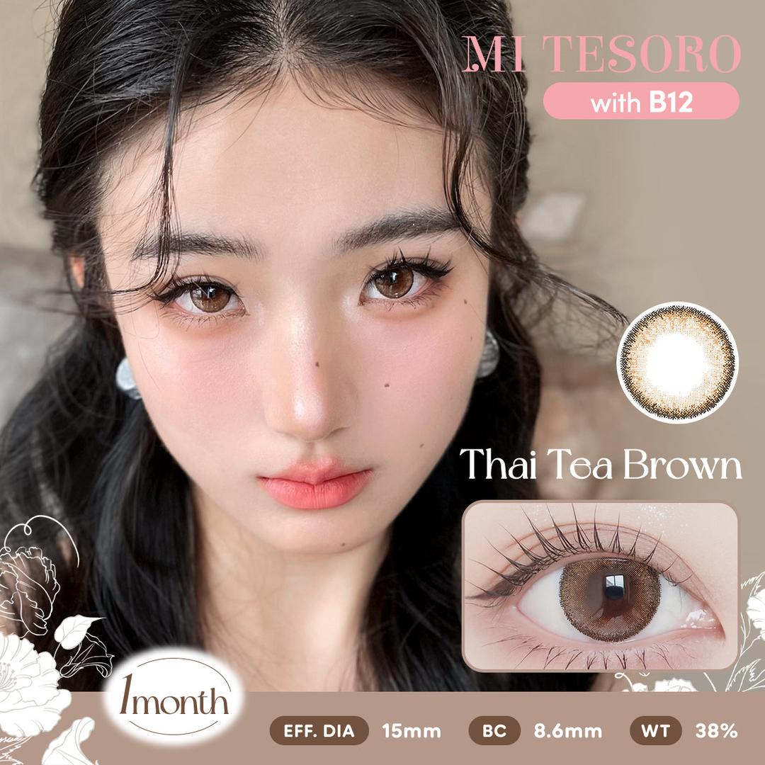 Thai Tea Brown-Mi Tesoro Monthly Color Con 2pcs (Eff dia:15mm)