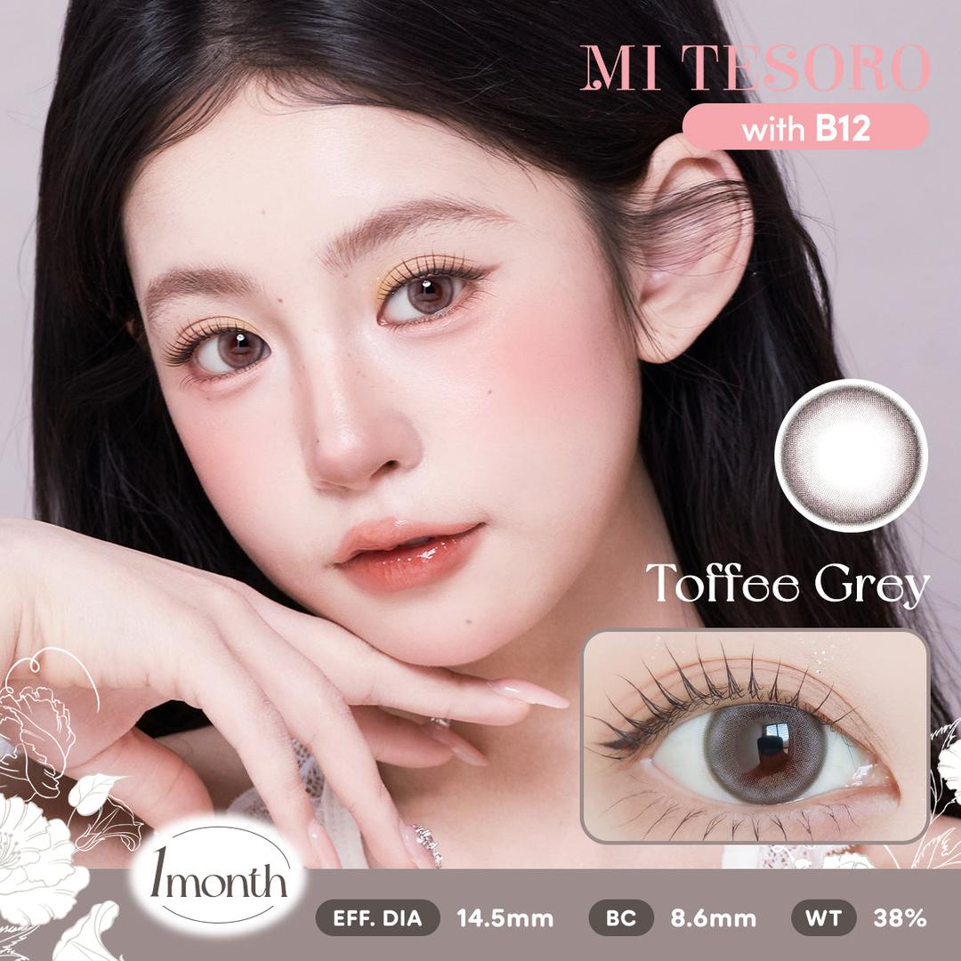 Toffee Grey -Mi Tesoro Monthly Color Con 2pcs (Eff dia:14.5mm)