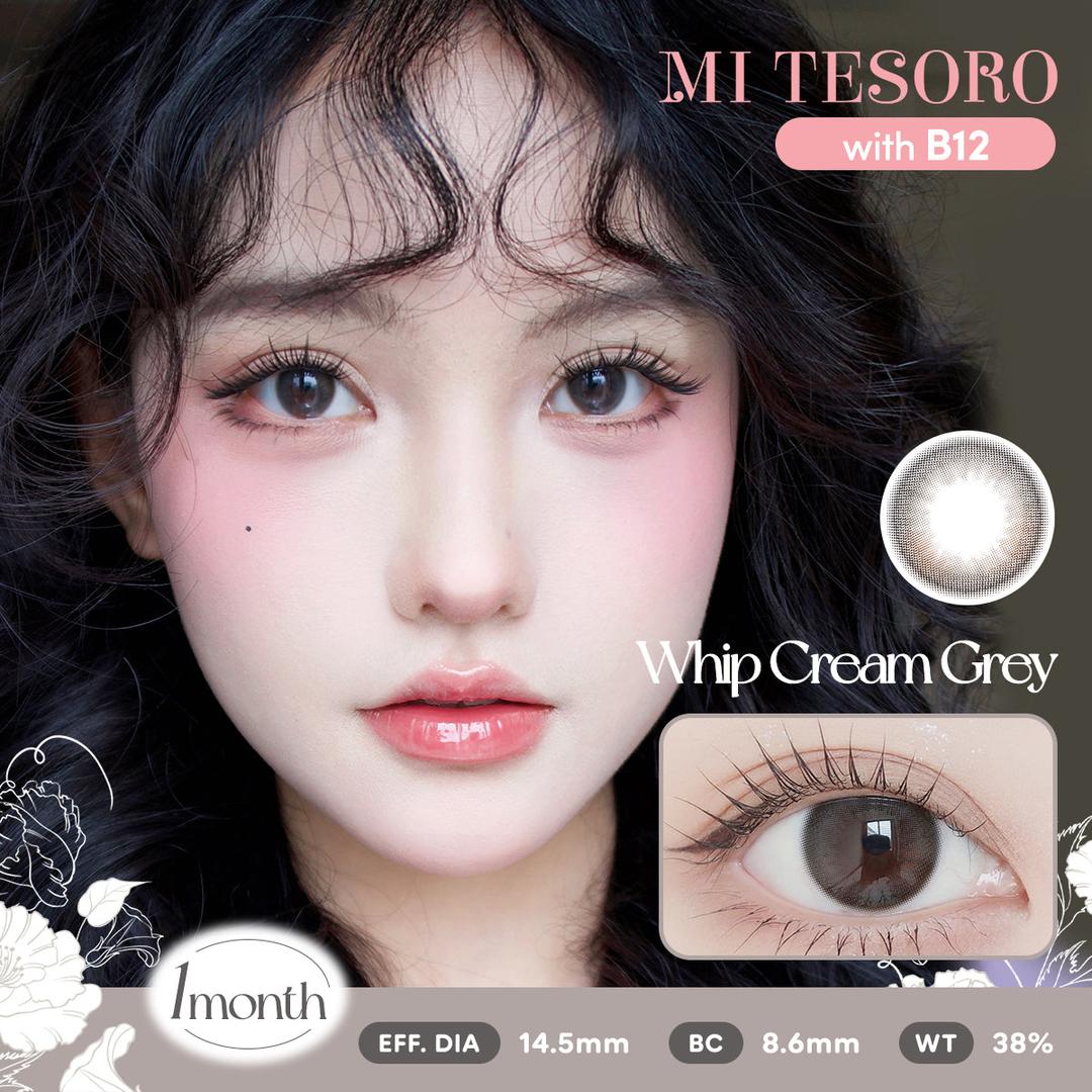 Whip Cream Grey-Mi Tesoro Monthly Color Con 2pcs(Eff dia:14.5mm)
