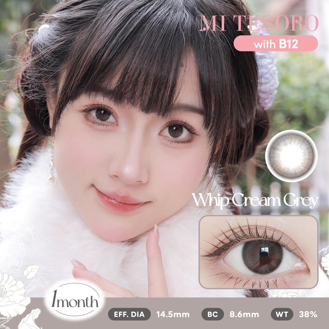 Whip Cream Grey-Mi Tesoro Monthly Color Con 2pcs(Eff dia:14.5mm)